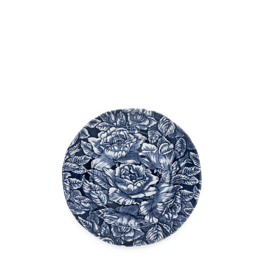 Ink Blue Hibiscus Plate 21.5cm Seconds