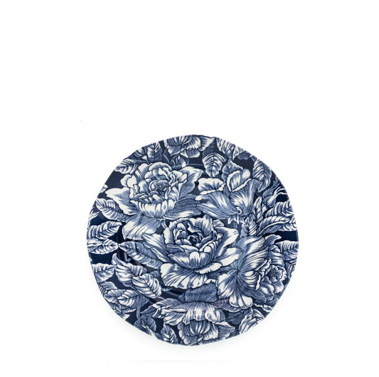 Ink Blue Hibiscus Plate 19cm Seconds