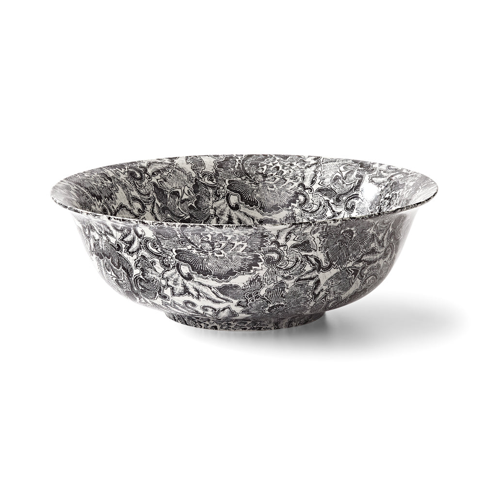 Faded Peony Black Fruit Bowl