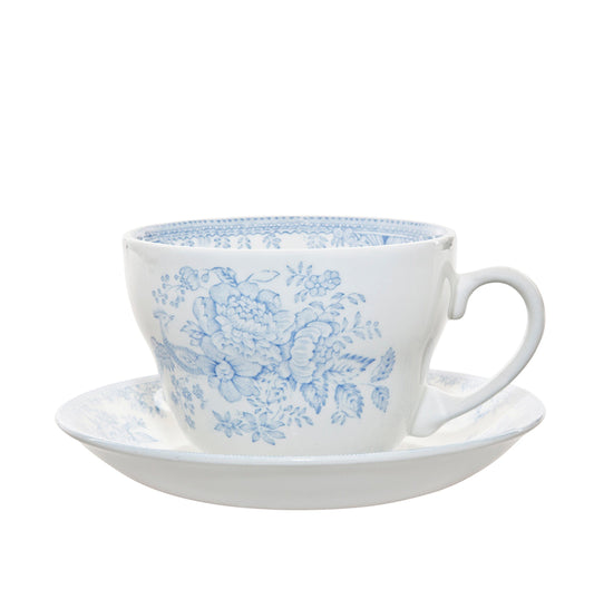 Blue Asiatic Pheasants Breakfast Cup And Saucer