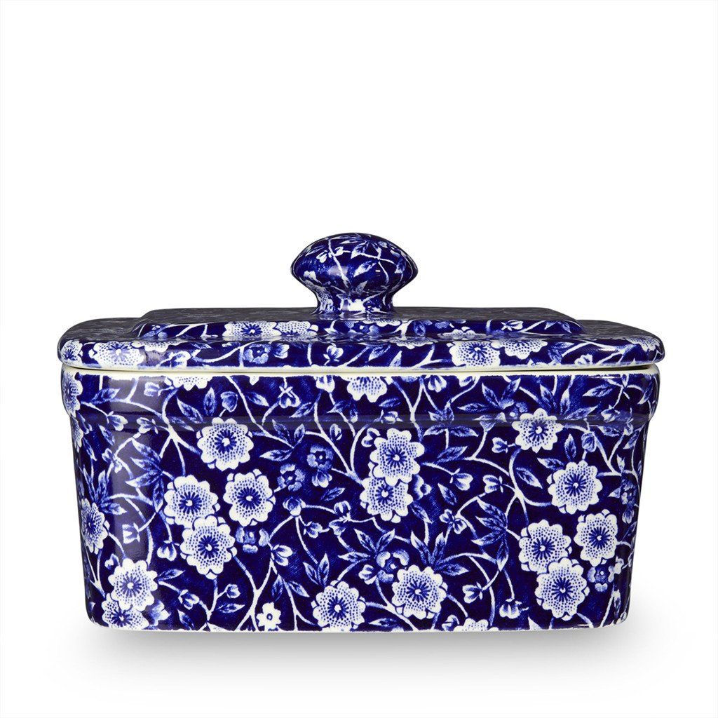 Butter Dish - Blue Calico Butter Dish 400g/1lb