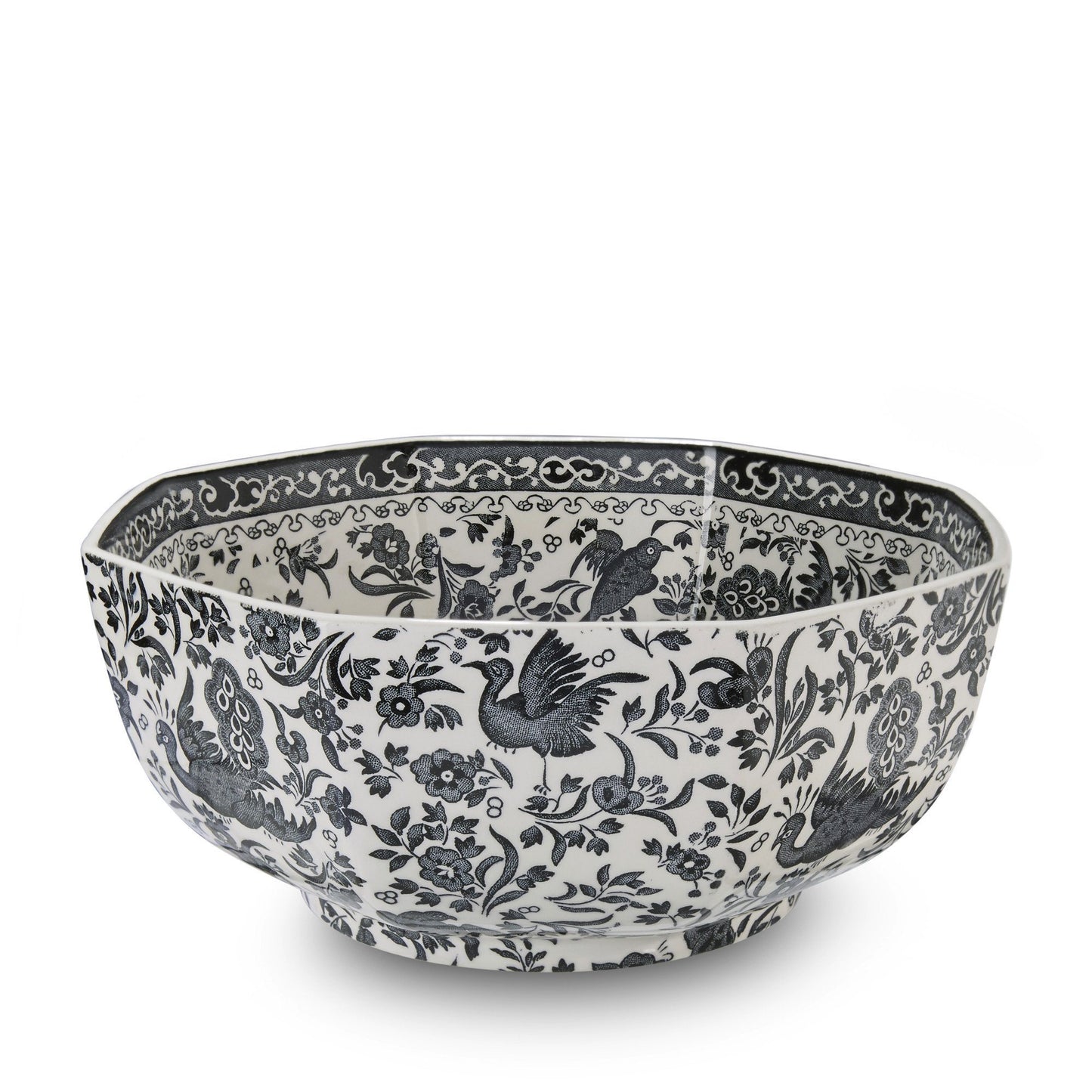 Hexagon Bowl - Black Regal Peacock Octagonal Bowl Medium 20.5cm/8"