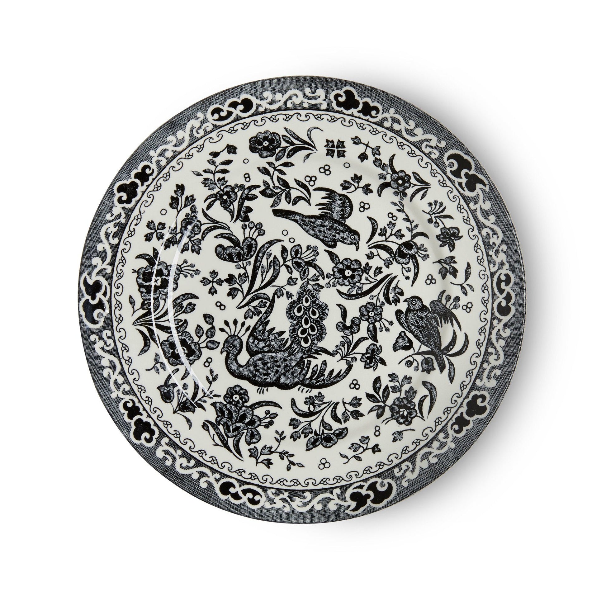 Plate - Black Regal Peacock Plate 17.5cm/7" Seconds