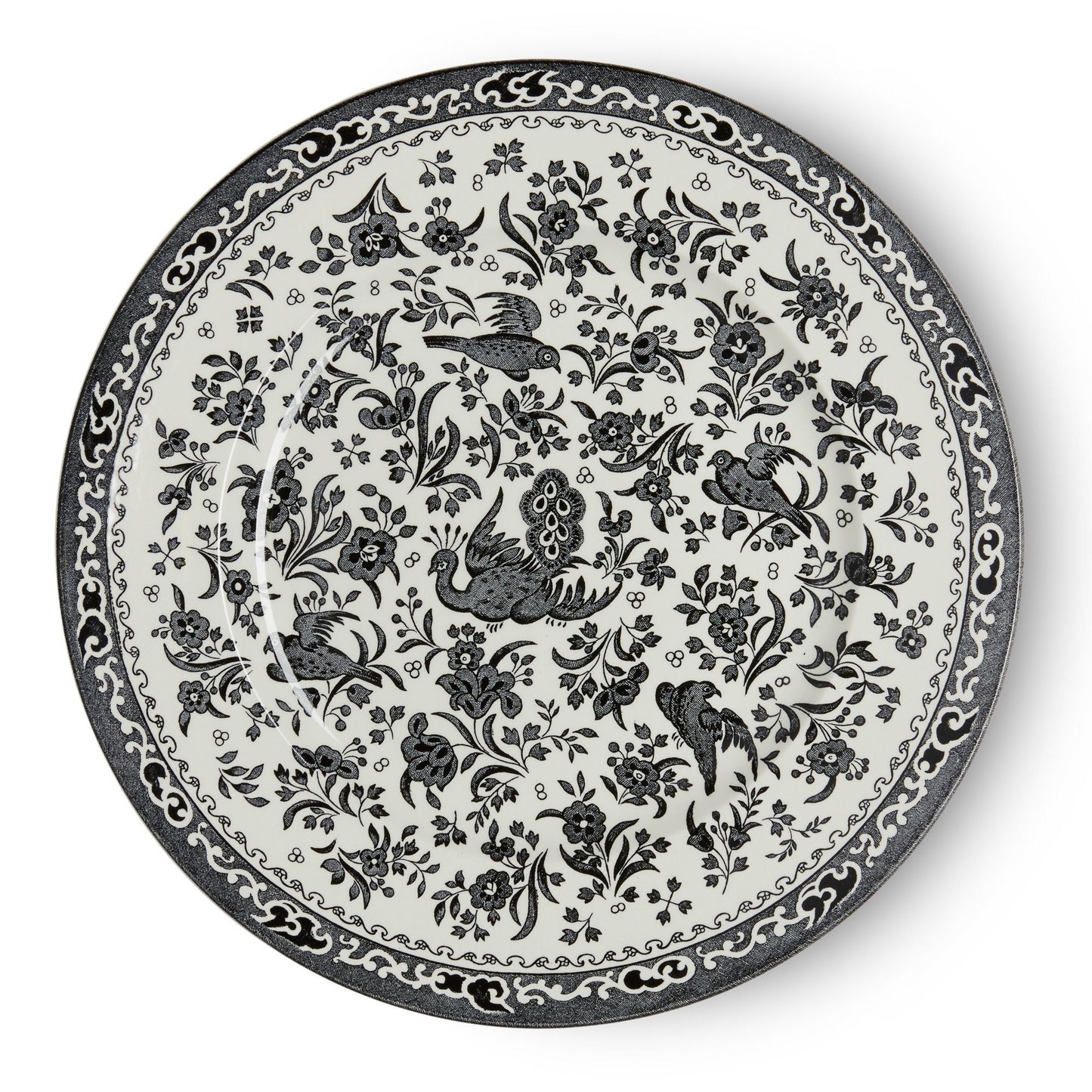 Plate - Black Regal Peacock Plate 25cm/10"