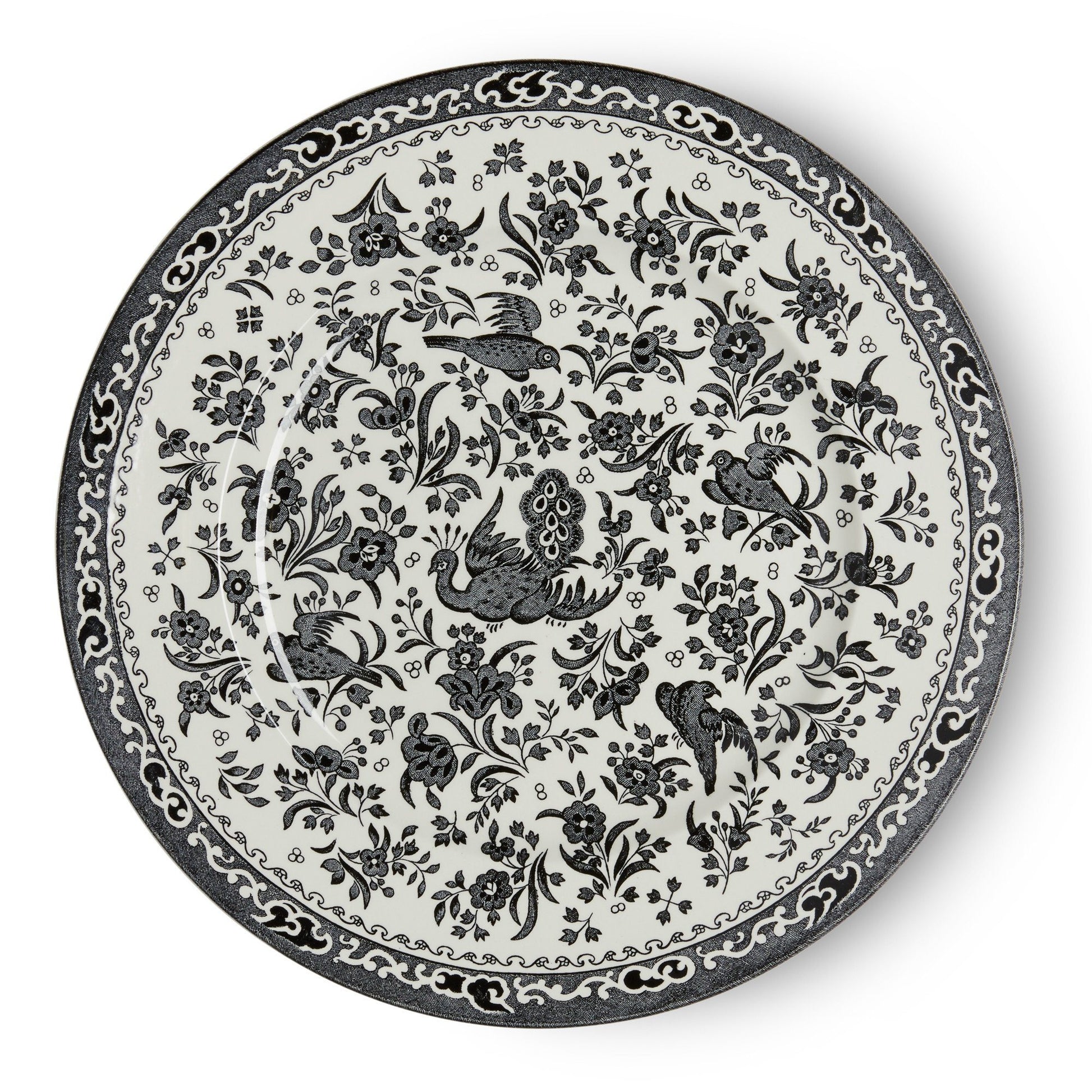 Plate - Black Regal Peacock Plate 25cm/10" Seconds