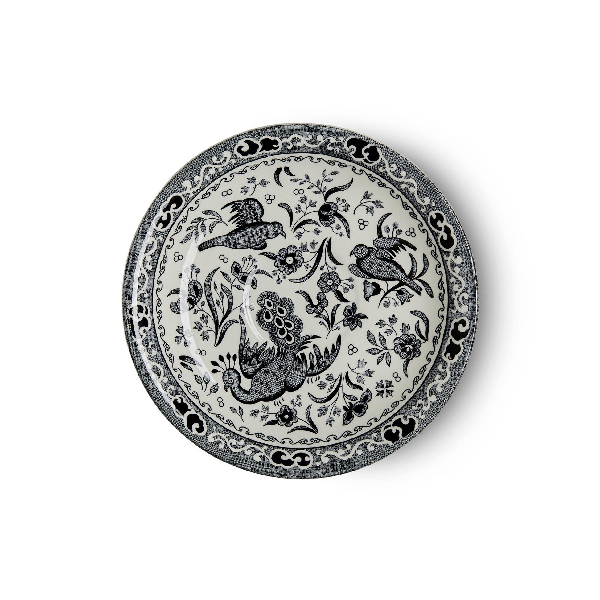 Tea Saucer - Black Regal Peacock Tea Saucer Seconds