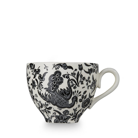 Black Regal Peacock Teacup 187ml/0.33pt